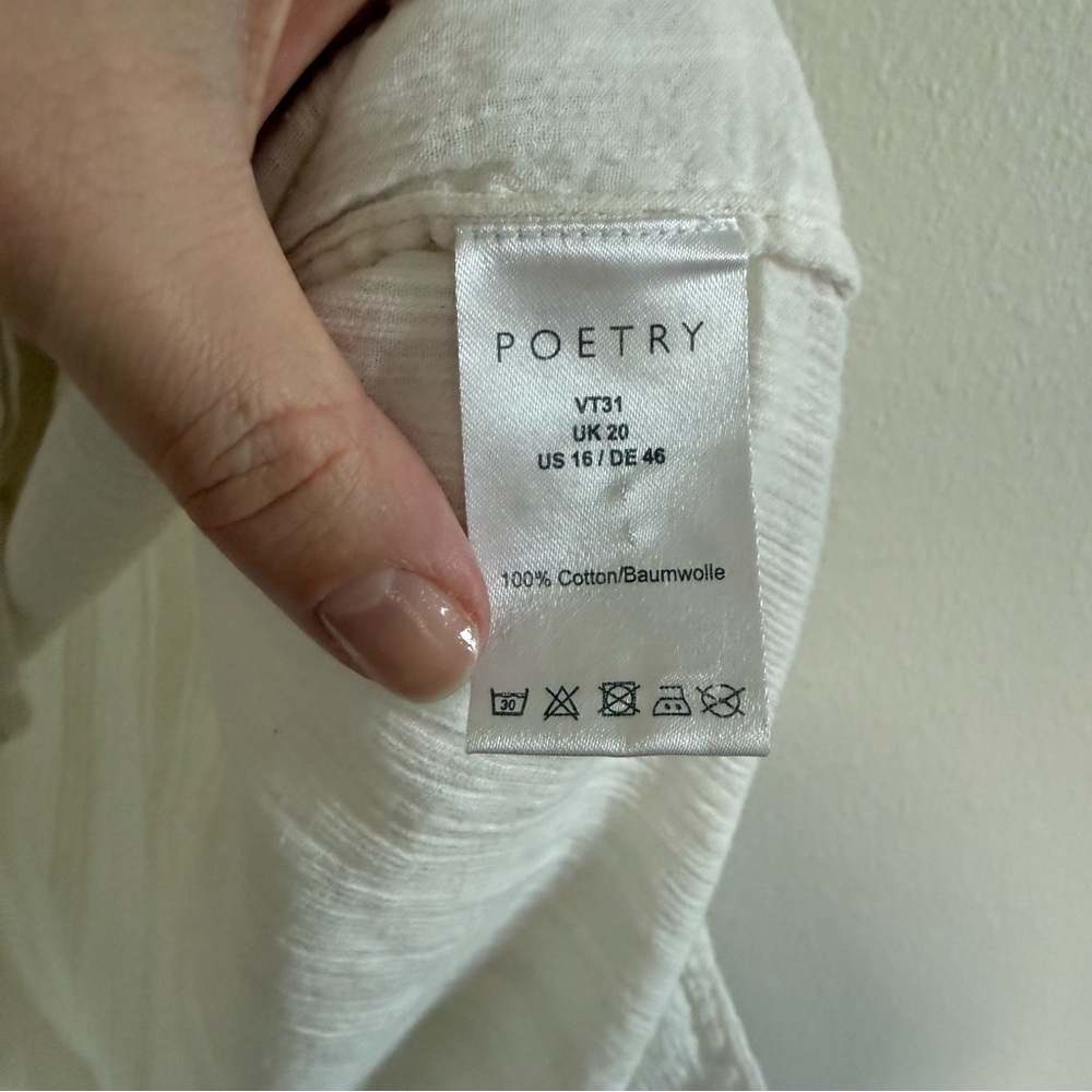 Poetry 100% Cotton Cream Draped Blouse - Picture 4 of 6
